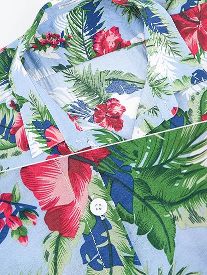Tall Men Tropical Floral Hawaiian Shirt